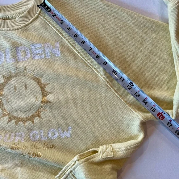 aerie Oversized Cotton Ribbed Sweater Sun Yellow Golden Glow Small - Picture 9 of 13